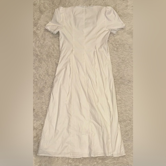 NWOT Reformation Alida Button Front cotton Midi summer white dress sz 12 - Picture 6 of 10